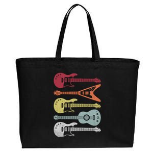 Guitar Retro Cotton Canvas Jumbo Tote