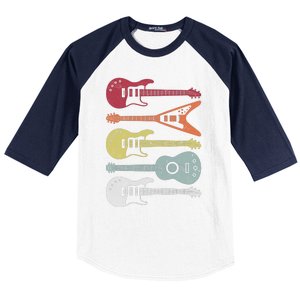 Guitar Retro Baseball Sleeve Shirt