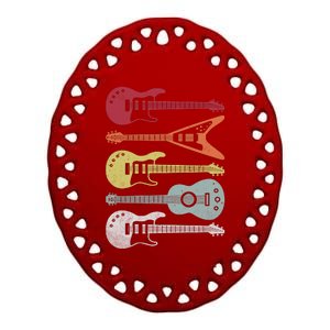 Guitar Retro Ceramic Oval Ornament