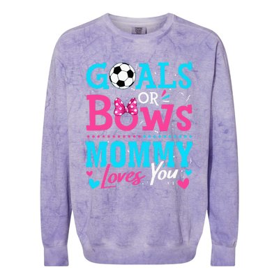 Gender Reveal Goals Or Bows Mommy Loves You Soccer Colorblast Crewneck Sweatshirt