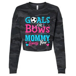 Gender Reveal Goals Or Bows Mommy Loves You Soccer Cropped Pullover Crew