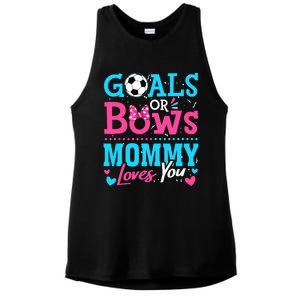 Gender Reveal Goals Or Bows Mommy Loves You Soccer Ladies PosiCharge Tri-Blend Wicking Tank