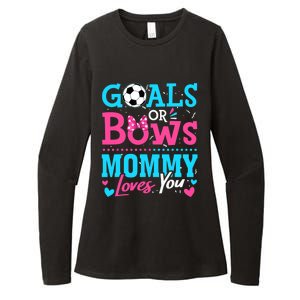 Gender Reveal Goals Or Bows Mommy Loves You Soccer Womens CVC Long Sleeve Shirt