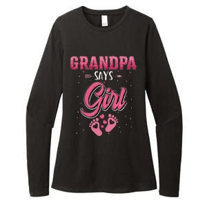 Gender reveal Grandpa says baby matching family set Womens CVC Long Sleeve Shirt