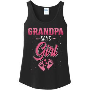 Gender reveal Grandpa says baby matching family set Ladies Essential Tank