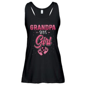 Gender reveal Grandpa says baby matching family set Ladies Essential Flowy Tank