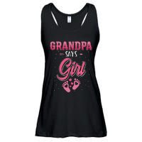 Gender reveal Grandpa says baby matching family set Ladies Essential Flowy Tank