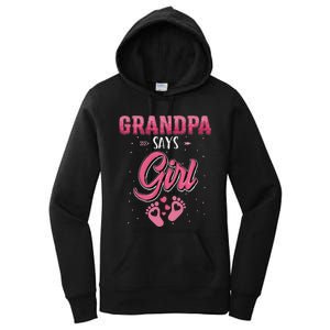 Gender reveal Grandpa says baby matching family set Women's Pullover Hoodie