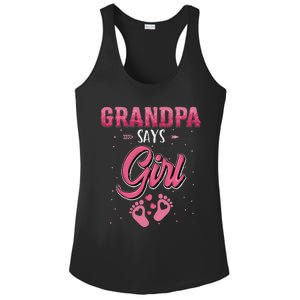 Gender reveal Grandpa says baby matching family set Ladies PosiCharge Competitor Racerback Tank