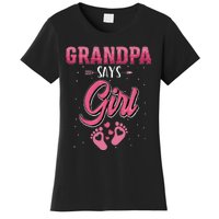 Gender reveal Grandpa says baby matching family set Women's T-Shirt