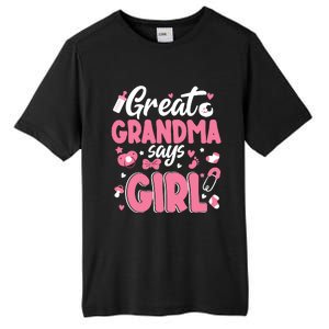 Gender Reveal Great Grandma Says Girl Baby Matching Family Long Sleeve Tall Fusion ChromaSoft Performance T-Shirt