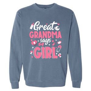 Gender Reveal Great Grandma Says Girl Baby Matching Family Long Sleeve Garment-Dyed Sweatshirt