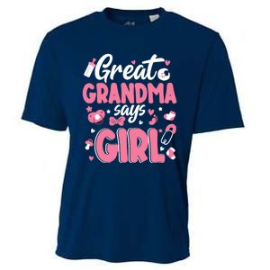 Gender Reveal Great Grandma Says Girl Baby Matching Family Long Sleeve Cooling Performance Crew T-Shirt