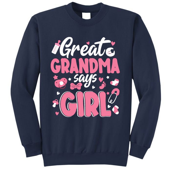 Gender Reveal Great Grandma Says Girl Baby Matching Family Long Sleeve Sweatshirt