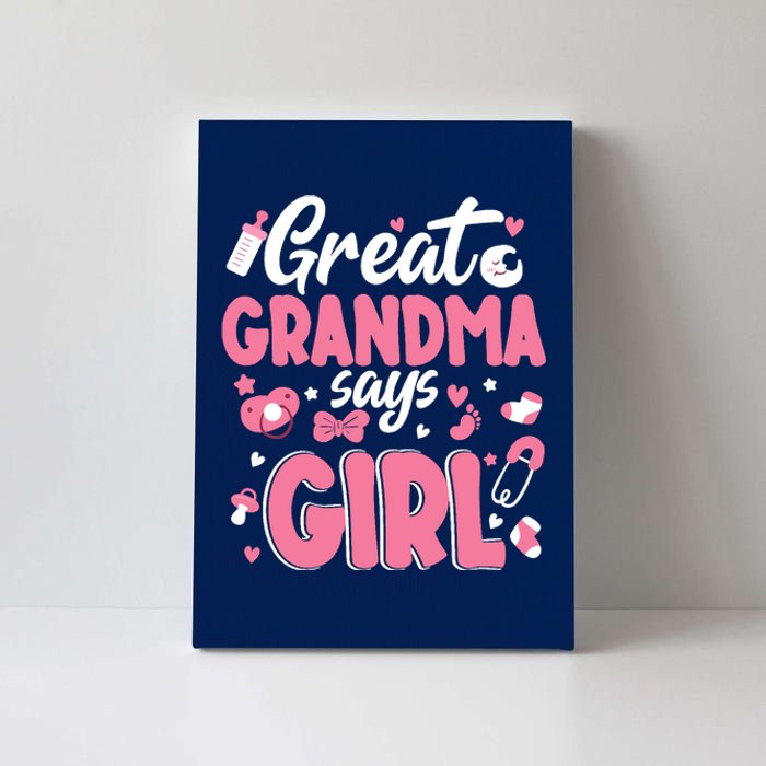 Gender Reveal Great Grandma Says Girl Baby Matching Family Long Sleeve Canvas