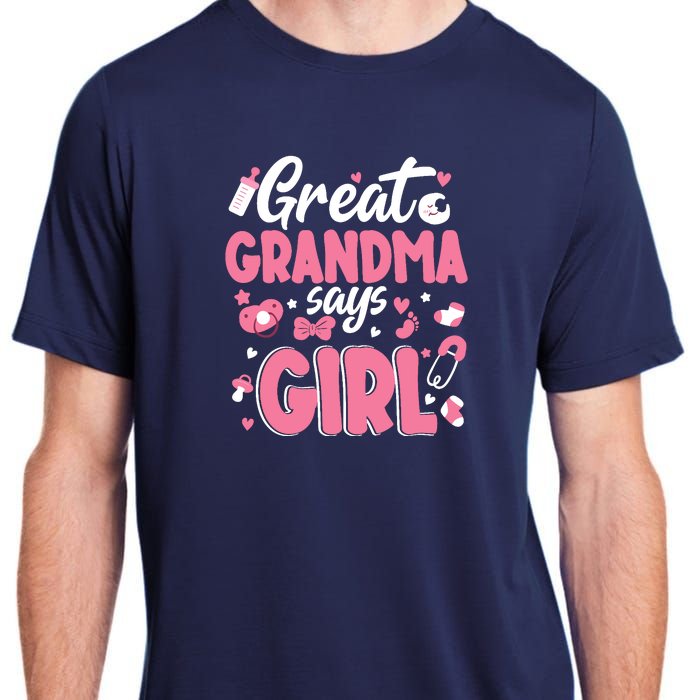 Gender Reveal Great Grandma Says Girl Baby Matching Family Long Sleeve Adult ChromaSoft Performance T-Shirt