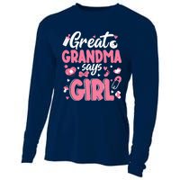 Gender Reveal Great Grandma Says Girl Baby Matching Family Long Sleeve Cooling Performance Long Sleeve Crew