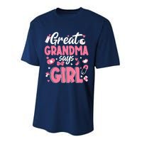 Gender Reveal Great Grandma Says Girl Baby Matching Family Long Sleeve Performance Sprint T-Shirt