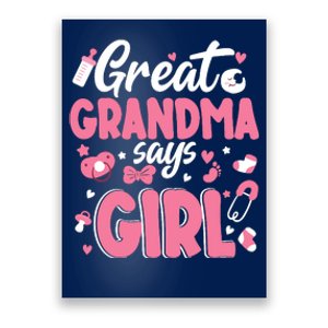 Gender Reveal Great Grandma Says Girl Baby Matching Family Long Sleeve Poster