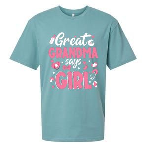 Gender Reveal Great Grandma Says Girl Baby Matching Family Long Sleeve Sueded Cloud Jersey T-Shirt