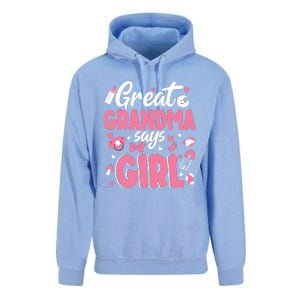 Gender Reveal Great Grandma Says Girl Baby Matching Family Long Sleeve Unisex Surf Hoodie