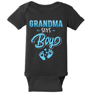 Gender reveal grandma says baby matching family set Baby Bodysuit