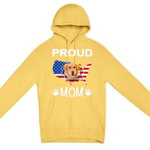 Golden Retriever Golden Retriever Proud Patriot Mom Gift Premium Pullover Hoodie