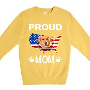 Golden Retriever Golden Retriever Proud Patriot Mom Gift Premium Crewneck Sweatshirt