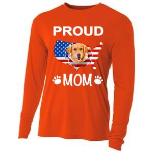 Golden Retriever Golden Retriever Proud Patriot Mom Gift Cooling Performance Long Sleeve Crew