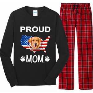 Golden Retriever Golden Retriever Proud Patriot Mom Gift Long Sleeve Pajama Set