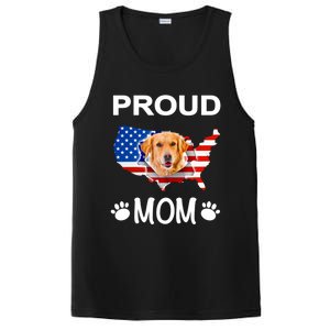 Golden Retriever Golden Retriever Proud Patriot Mom Gift PosiCharge Competitor Tank