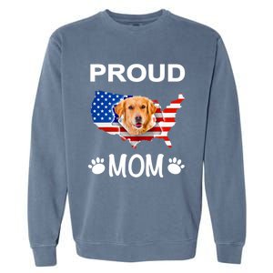 Golden Retriever Golden Retriever Proud Patriot Mom Gift Garment-Dyed Sweatshirt