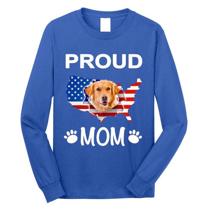 Golden Retriever Golden Retriever Proud Patriot Mom Gift Long Sleeve Shirt