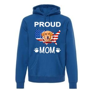 Golden Retriever Golden Retriever Proud Patriot Mom Gift Premium Hoodie