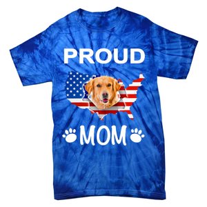 Golden Retriever Golden Retriever Proud Patriot Mom Gift Tie-Dye T-Shirt