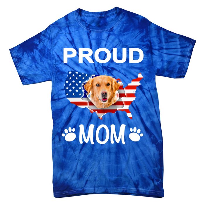 Golden Retriever Golden Retriever Proud Patriot Mom Gift Tie-Dye T-Shirt