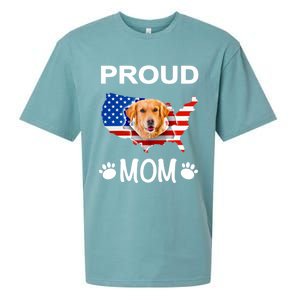 Golden Retriever Golden Retriever Proud Patriot Mom Gift Sueded Cloud Jersey T-Shirt