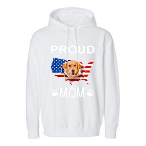 Golden Retriever Golden Retriever Proud Patriot Mom Gift Garment-Dyed Fleece Hoodie