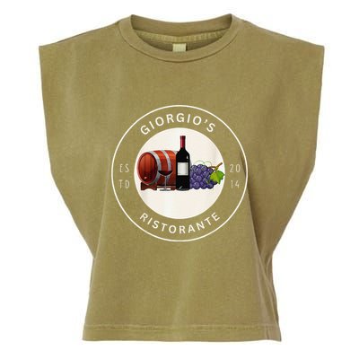 GiorgioS Ristorante Great Food Atmosphere Aura Garment-Dyed Women's Muscle Tee