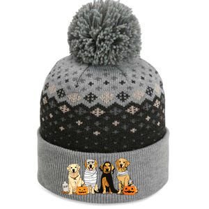 Golden Retriever Ghost Dog Halloween Golden Retriever Witch Vneck The Baniff Cuffed Pom Beanie