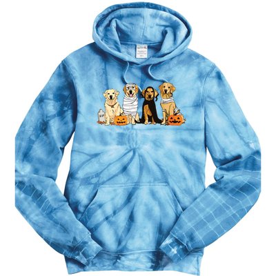 Golden Retriever Ghost Dog Halloween Golden Retriever Witch Vneck Tie Dye Hoodie