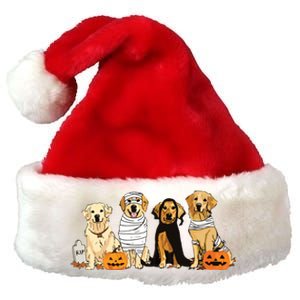 Golden Retriever Ghost Dog Halloween Golden Retriever Witch Vneck Premium Christmas Santa Hat