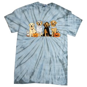 Golden Retriever Ghost Dog Halloween Golden Retriever Witch Vneck Tie-Dye T-Shirt