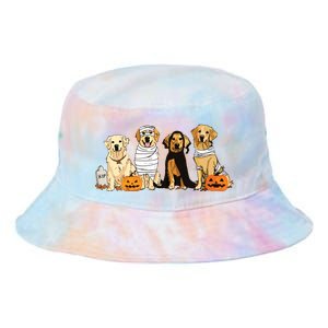 Golden Retriever Ghost Dog Halloween Golden Retriever Witch Vneck Tie Dye Newport Bucket Hat