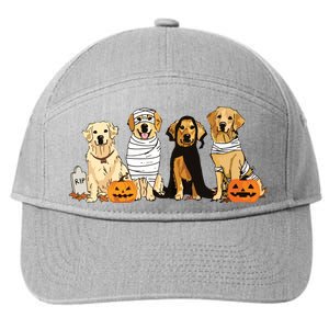 Golden Retriever Ghost Dog Halloween Golden Retriever Witch Vneck 7-Panel Snapback Hat