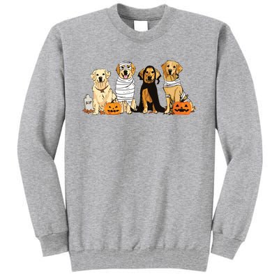 Golden Retriever Ghost Dog Halloween Golden Retriever Witch Vneck Tall Sweatshirt