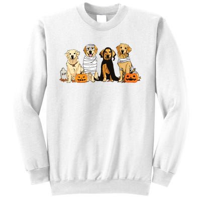 Golden Retriever Ghost Dog Halloween Golden Retriever Witch Vneck Sweatshirt