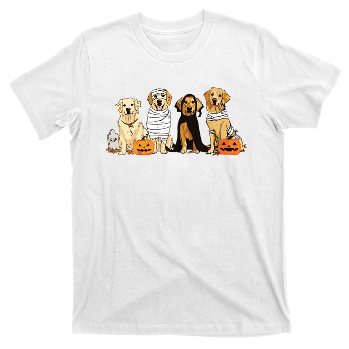 Golden Retriever Ghost Dog Halloween Golden Retriever Witch Vneck T-Shirt