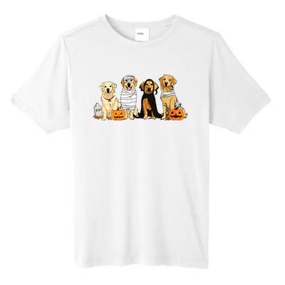 Golden Retriever Ghost Dog Halloween Golden Retriever Witch Vneck Tall Fusion ChromaSoft Performance T-Shirt