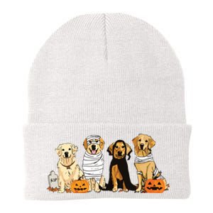 Golden Retriever Ghost Dog Halloween Golden Retriever Witch Vneck Knit Cap Winter Beanie